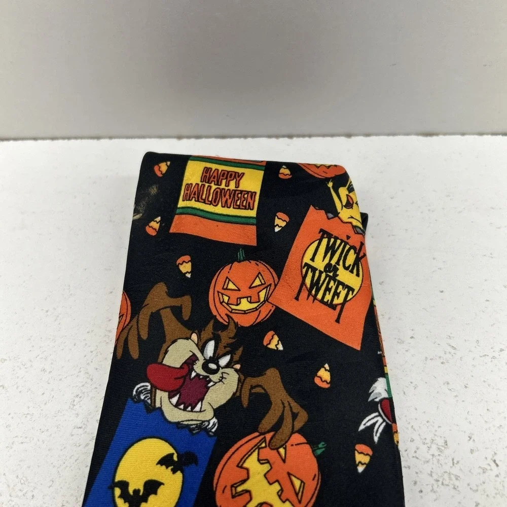 Vintage 1996 Looney Tunes Mania Halloween Tie Bugs Bunny Taz Warner‎ Bros
